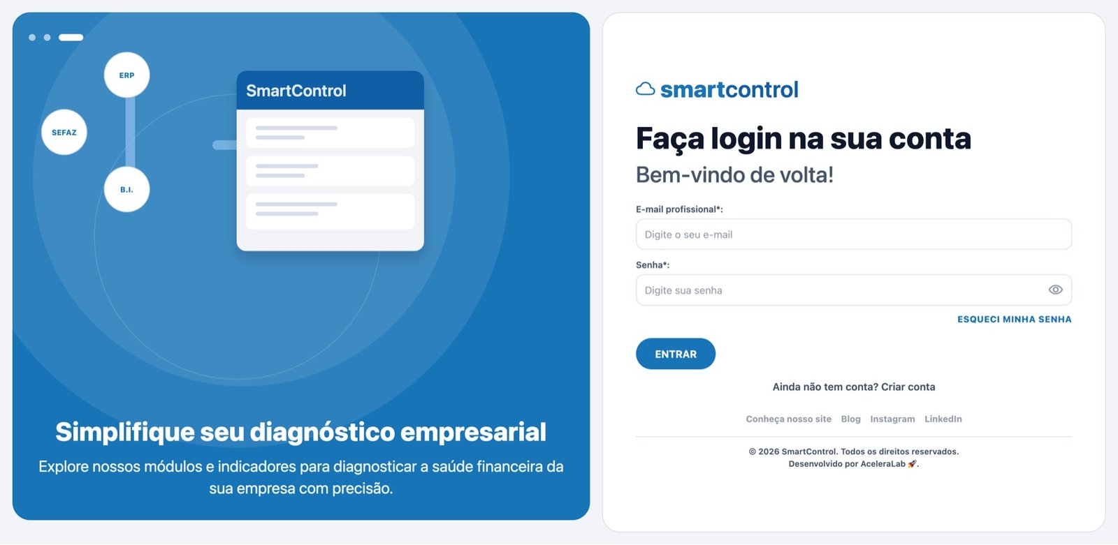 Painel e ecossistema digital com múltiplas interfaces da AceleraLab